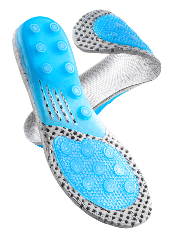 Shock-absorbing orthopedic non-slip insoles with silicone layers, solid pattern, and arch support for comfortable shoes - SF1123